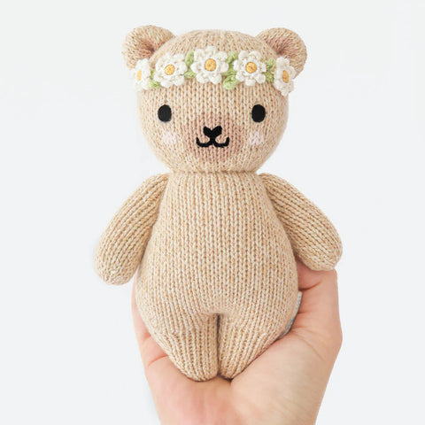 Baby honey bear (ivory floral) - Cuddle & Kind