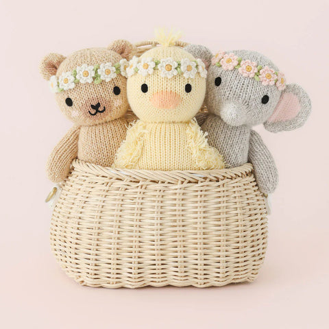 Baby honey bear (ivory floral) - Cuddle & Kind