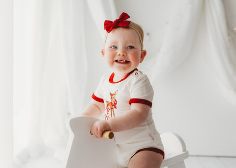 Bodysuit- Scarlet Trim - Baby Deer - Child of Mine - DISCOUNTED