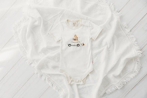 Bodysuits - Eggnog Trim - Beetle Bow - Child of Mine DISCOUNTED