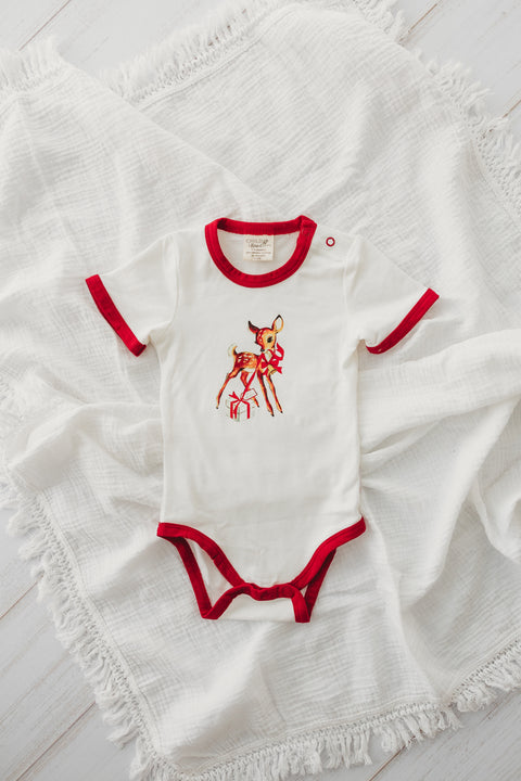 Bodysuit- Scarlet Trim - Baby Deer - Child of Mine - DISCOUNTED