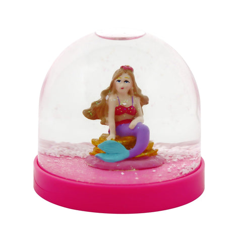 Mermaid Acrylic Snow Globe - Pink Poppy