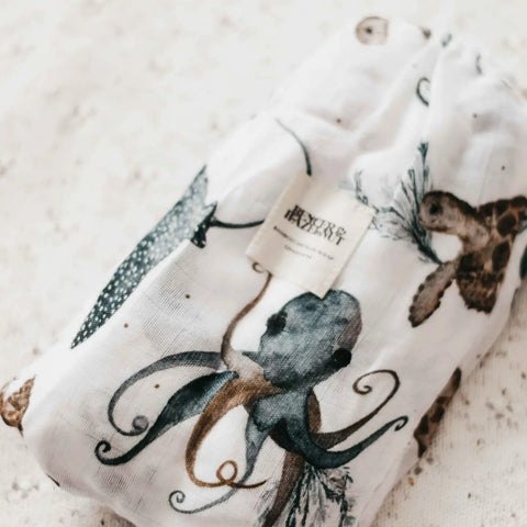 Bamboo Muslin Swaddle - Kevin - Bencer & Hazelnut