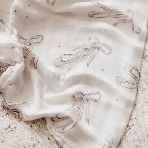 Bamboo Muslin Swaddle - Tiny Dancer - Bencer & Hazelnut