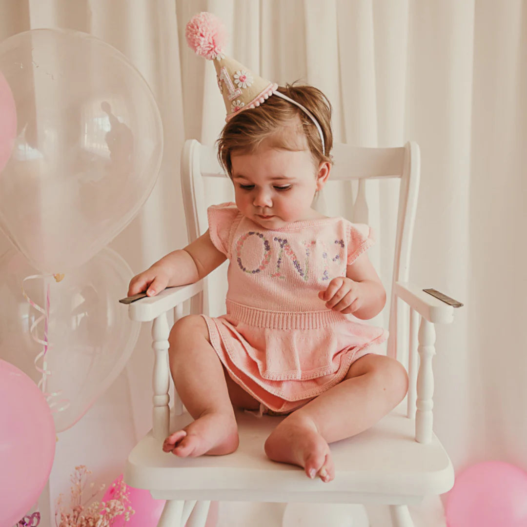 Birthday Frill Romper - Blush - Kute Cuddles