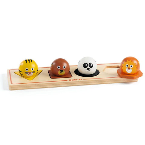 Animal Ball'n'Co Large Button Wooden Puzzle - Djeco