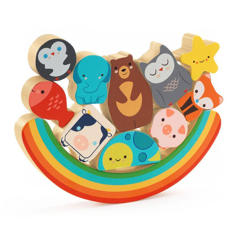 Puzz & Boom Rainbow Wooden Balancing Puzzle - Djeco