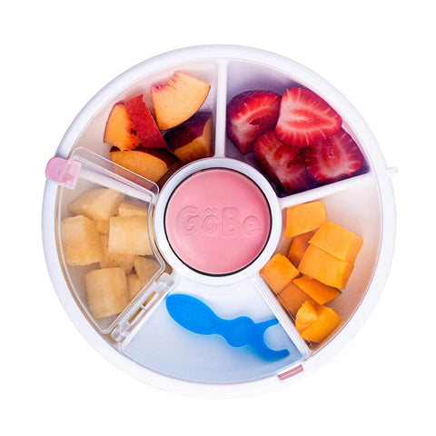 Original Snack Spinner, Reusable Travel Snack Box - Coral Pink - Gobe Kids