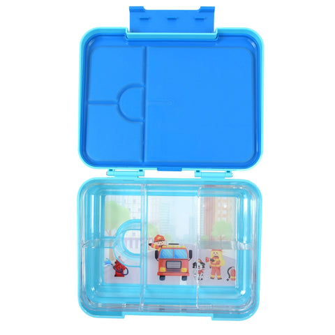 Bento Lunchbox (Large) - Light Blue Fire Truck - Mum Made Yum