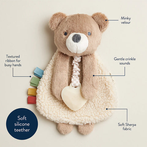 Ritzy Lovey Plush and Teether Toy | Brown Bear - Itzy Ritzy