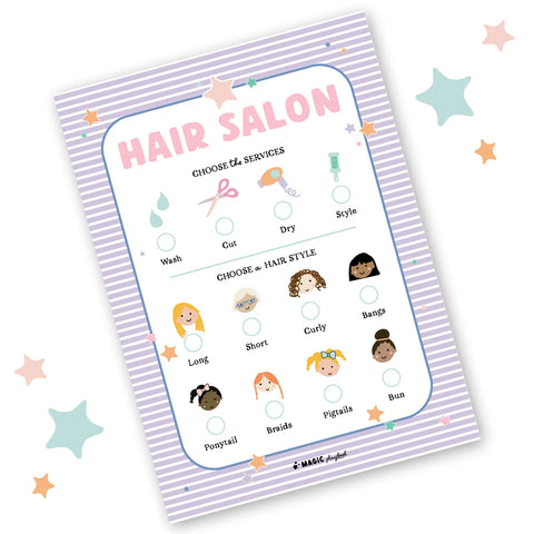 Hair Salon Pretend Play Notepad - The Magic Playbook