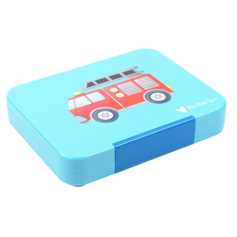 Bento Lunchbox (Large) - Light Blue Fire Truck - Mum Made Yum