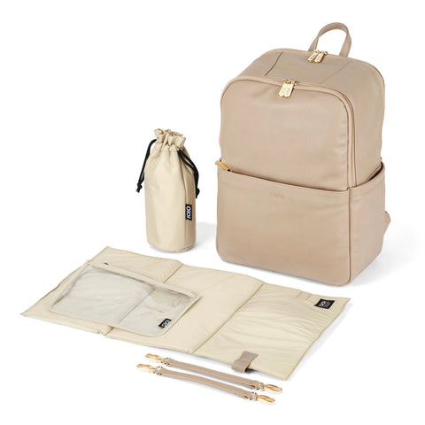 Multitasker Nappy Backpack - Oat Vegan Leather - OIOI