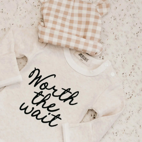 Worth the Wait Baby Suit - Bencer & Hazelnut