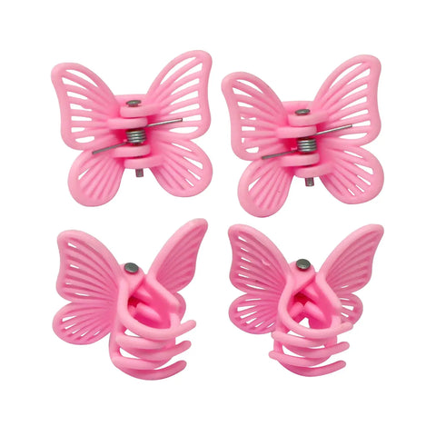 Butterfly Claw Hair Clips - Pink Poppy