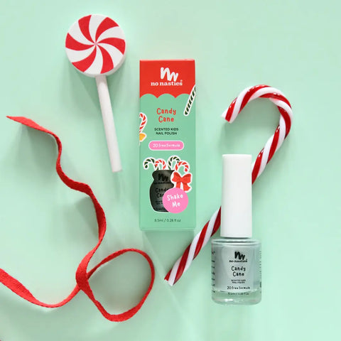 Candy Cane Water Based Scented Scratch Off Kids Nail Polish - No Nasties