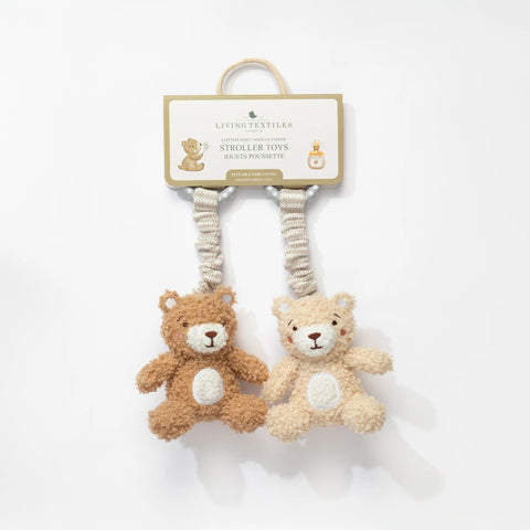 2pk Stroller Toys - Cuddly Bears - Living Textiles