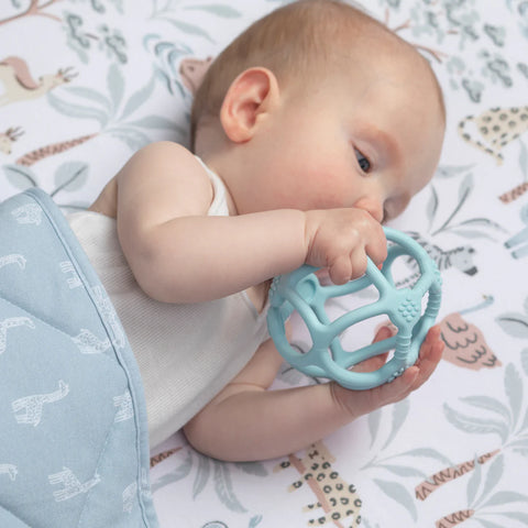 Silicone Teething Ball - Light Blue - Living Textiles