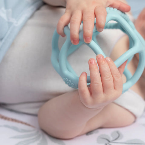 Silicone Teething Ball - Light Blue - Living Textiles