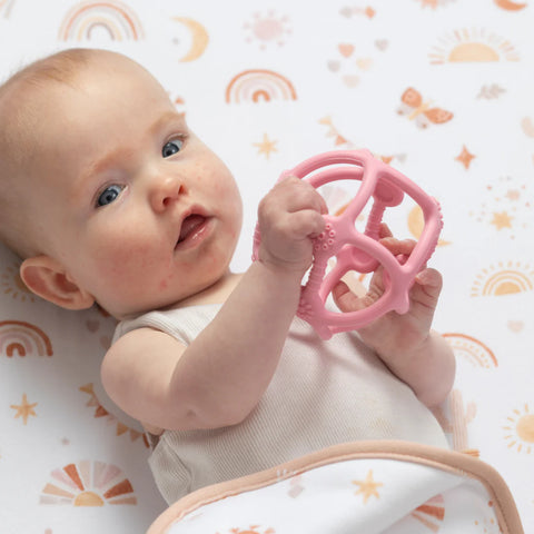 Silicone Teething Ball - Light Pink - Living Textiles