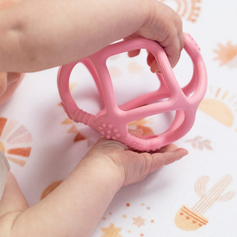 Silicone Teething Ball - Light Pink - Living Textiles