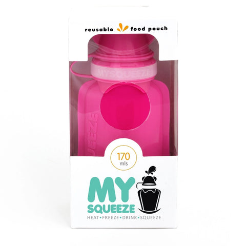 My Squeeze — Reusable Food Pouch - Pink - Mini Hippo DISCOUNTED