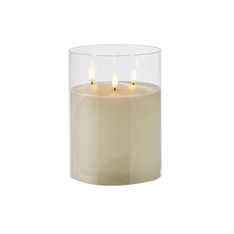 Glass Triflame Candle Clear - Large - IS GIFT DISCOUNTED