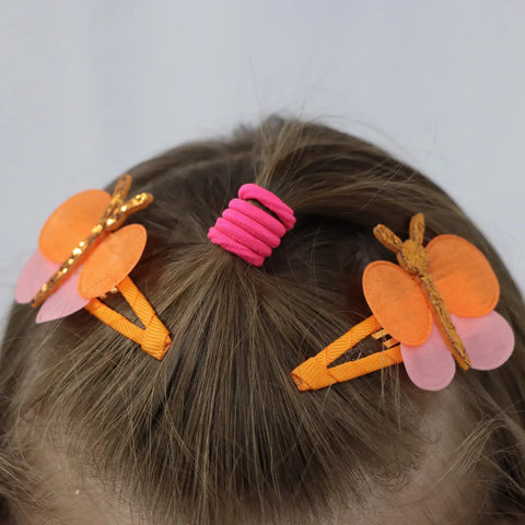 Emma Memma Butterfly Hair Clips - Pink Poppy