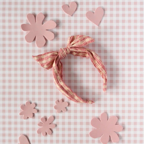 Taylor Gingham Tie Headband - Rockahula Kids