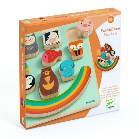 Puzz & Boom Rainbow Wooden Balancing Puzzle - Djeco