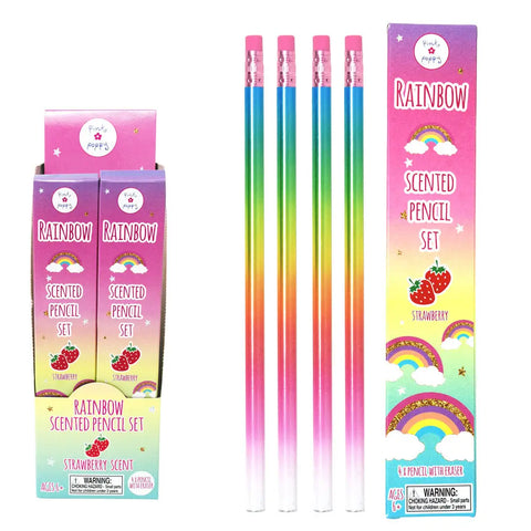 Rainbow Scented Pencils 4 Pack - Pink Poppy