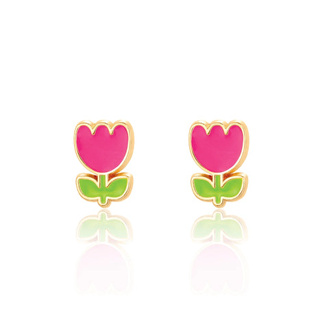 Tiny Tulip Cutie Stud Earrings - Girl Nation