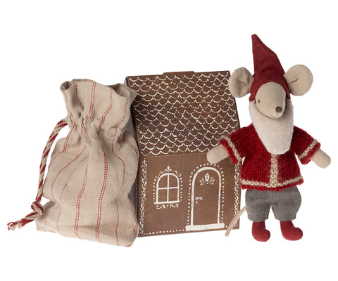 Santa Mouse with House - Maileg