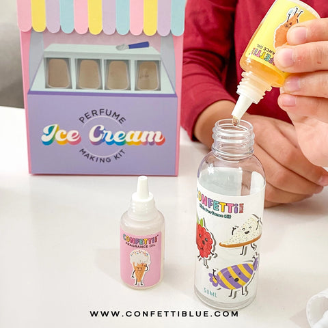 Ice Cream Scented Perfume Making Kit - Confetti Blue