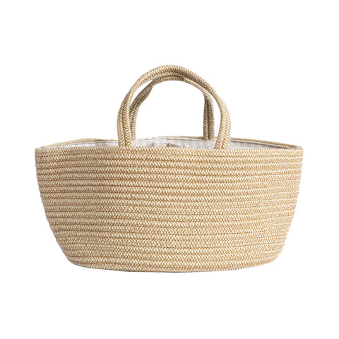 Cotton Rope Nappy Caddy - Natural/Gingham - Living Textiles