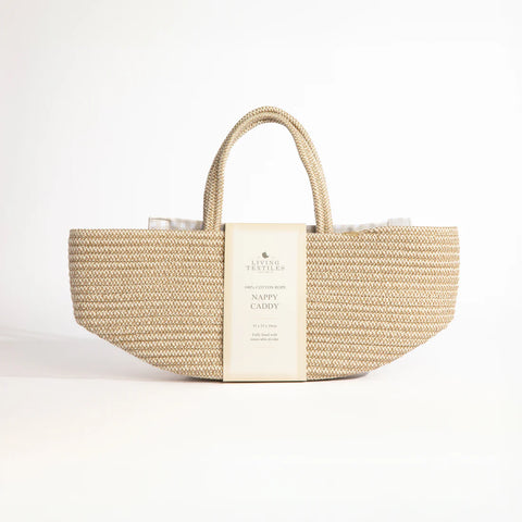 Cotton Rope Nappy Caddy - Natural/Gingham - Living Textiles