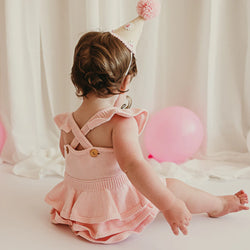 Birthday Frill Romper - Blush - Kute Cuddles