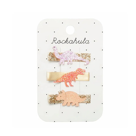 Glitter Dinosaur Bar Clips - Rockahula Kids