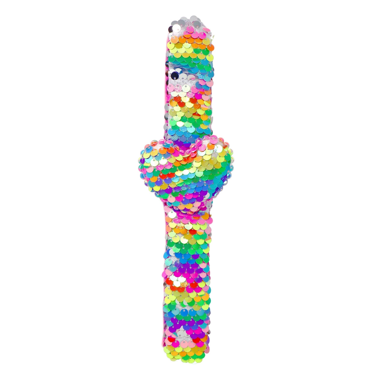 Heart Sequin Slap Bracelet - Pink Poppy