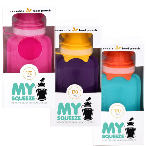 My Squeeze — Reusable Food Pouch - Pink - Mini Hippo DISCOUNTED