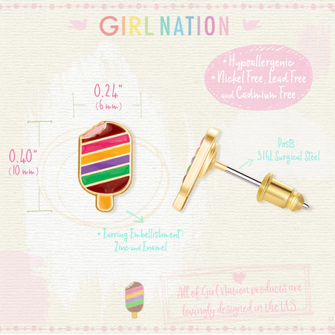 Rainbow Pop Cutie Stud Earrings - Girl Nation