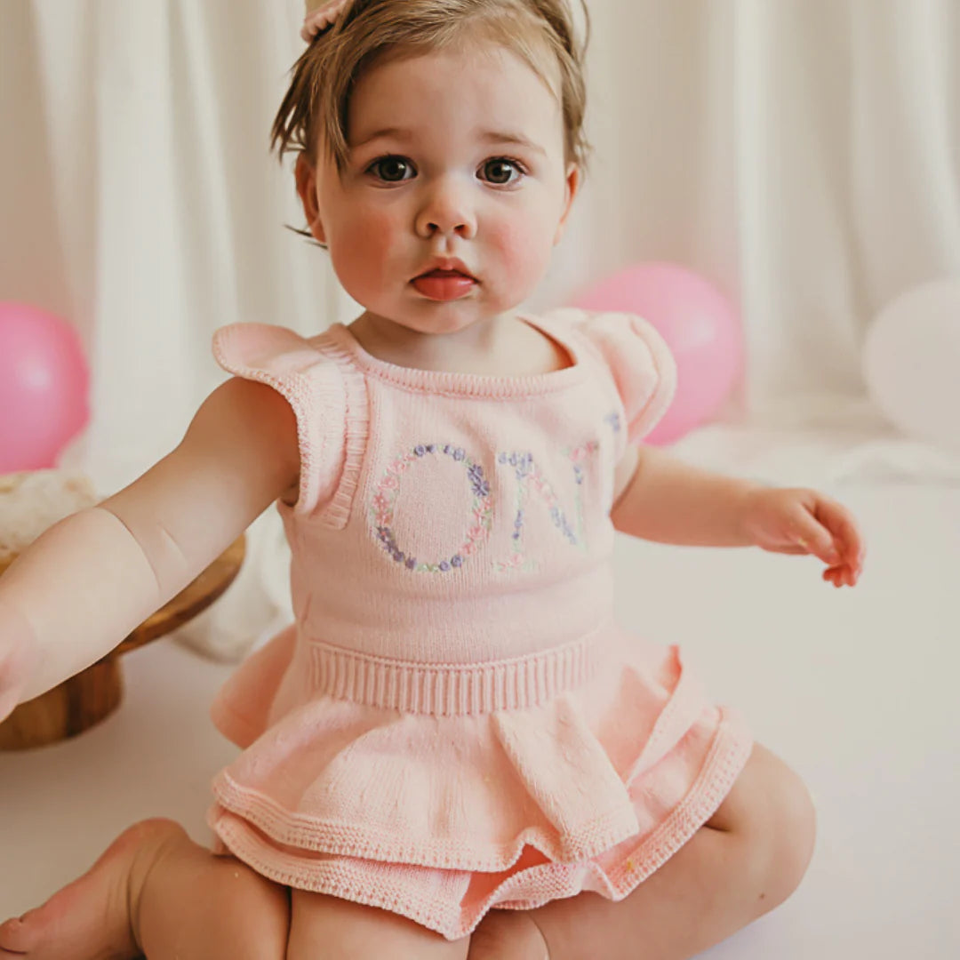 Birthday Frill Romper - Blush - Kute Cuddles