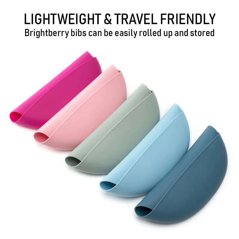 Silicone Bib with waterproof bag - Pacific Blue - Brightberry