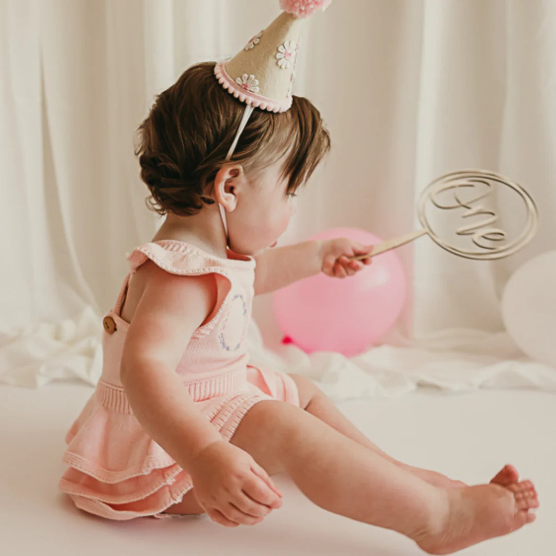 Birthday Frill Romper - Blush - Kute Cuddles