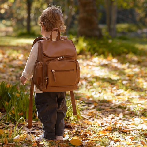 Mini Signature Backpack - Chestnut Brown Vegan Leather - OIOI