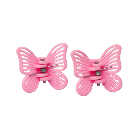 Butterfly Claw Hair Clips - Pink Poppy