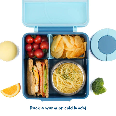 Maxi Bento Lunchbox + Thermos Food Jar - Blue - Mum Made Yum