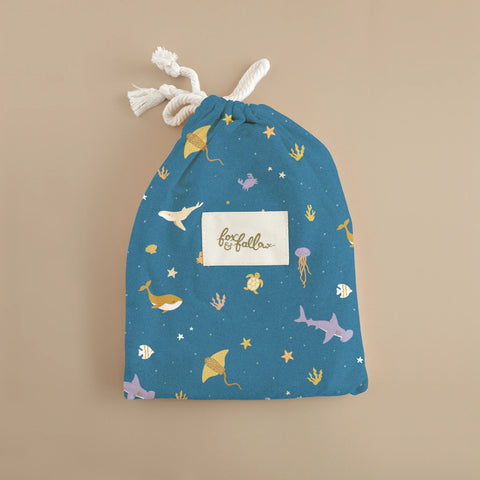 Ocean Creatures Marine Organic Fitted Bassinet Sheet/Change Pad Cover - Fox & Fallow