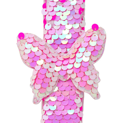 Butterfly Sequin Slap Bracelet - Pink Poppy