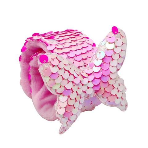 Butterfly Sequin Slap Bracelet - Pink Poppy